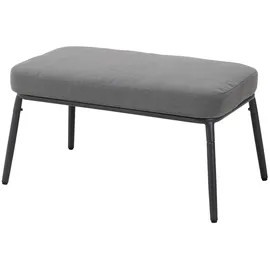 LECO Gartensessel mit Fußhocker Clara 102 x 102 x 108 cm grau 2 St.