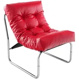 KADIMA DESIGN Design Loungesessel, Retro Style, Modular, Lobby, Chromkufen in Rot | Gr.: onesize