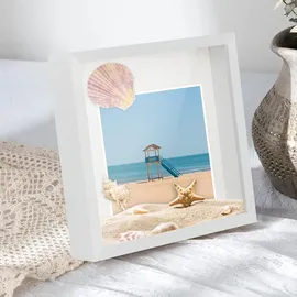 luxuskollektion 2er 3D Bilderrahmen zum Befüllen Tiefer Rahmen 20x20cm Transparentes