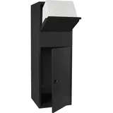 Wiltec Paketkasten schwarz 460 x 450 x 1400 mm, Paketbox Zuhause, private Paketannahme passend für Pakete der Größe S und L, Standbriefkasten