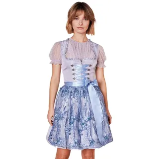Krüger Madl Dirndl Dirndl 'Karlotta' mit Spitzenschürze 419067, Hell blau 48