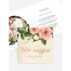 Hochzeitseinladung selbst gestalten mit Spruch und Fotos im Onlinedesigner bei Meine-Kartenmanufaktur.de