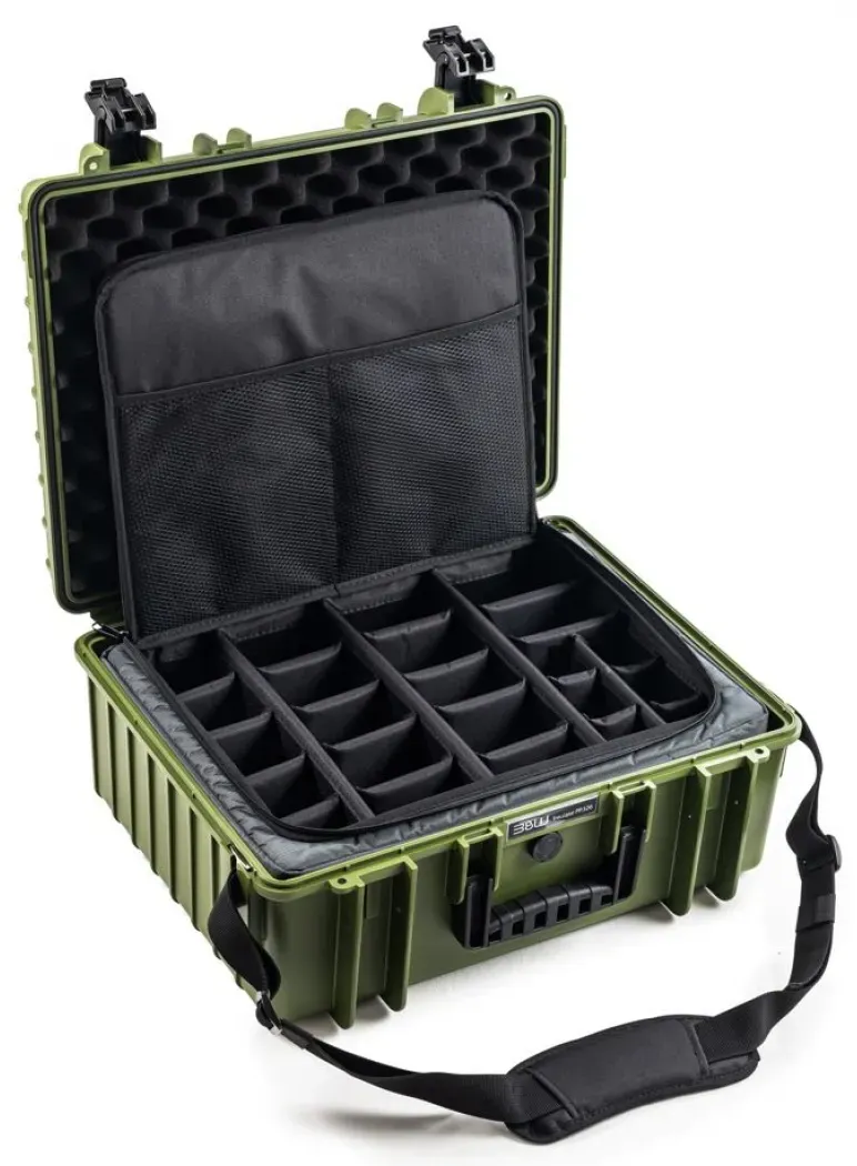 B&W Photo Set Case Typ 6000 mit Photo Bag braun grün