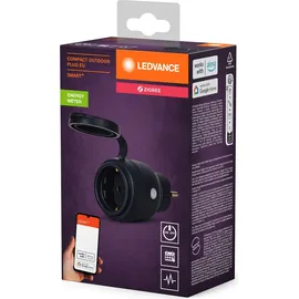 LEDVANCE SMART ZigBee Outdoor Plug, kompakte Außensteckdose mit Energieverbrauchskontrolle, macht konventionelle Geräte smart, steuerbar über Alexa, Google Home und andere Zigbee Gateways, 1er-Pack