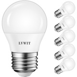 LVWIT E27 LED ersetzt 40W Glühlampen (6-er Pack), Warmweiß 2700K, 4.5W G45 LED Leuchtmittel, 470lm, matt