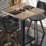 GGM Möbel Bistrotisch 80 x 80 x 75 cm Braun/Schwarz