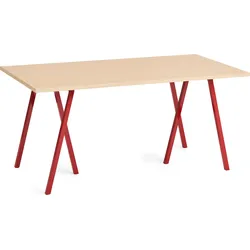 Loop Stand Tisch 160 cm lackierte eichenplatte rote Beine