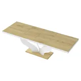 Design Esstisch Tisch HEB-222 Hochglanz ausziehbar 160 bis 256 cm - Naturbelassen