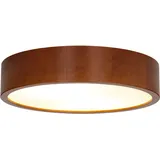 Licht-Erlebnisse Runde Deckenlampe Holz Glas blendarm wohnlich Wohnzimmer