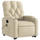 vidaXL Massagesessel mit Aufstehhilfe Stoff 86,5 x 93,5 x 86,5 cm Creme