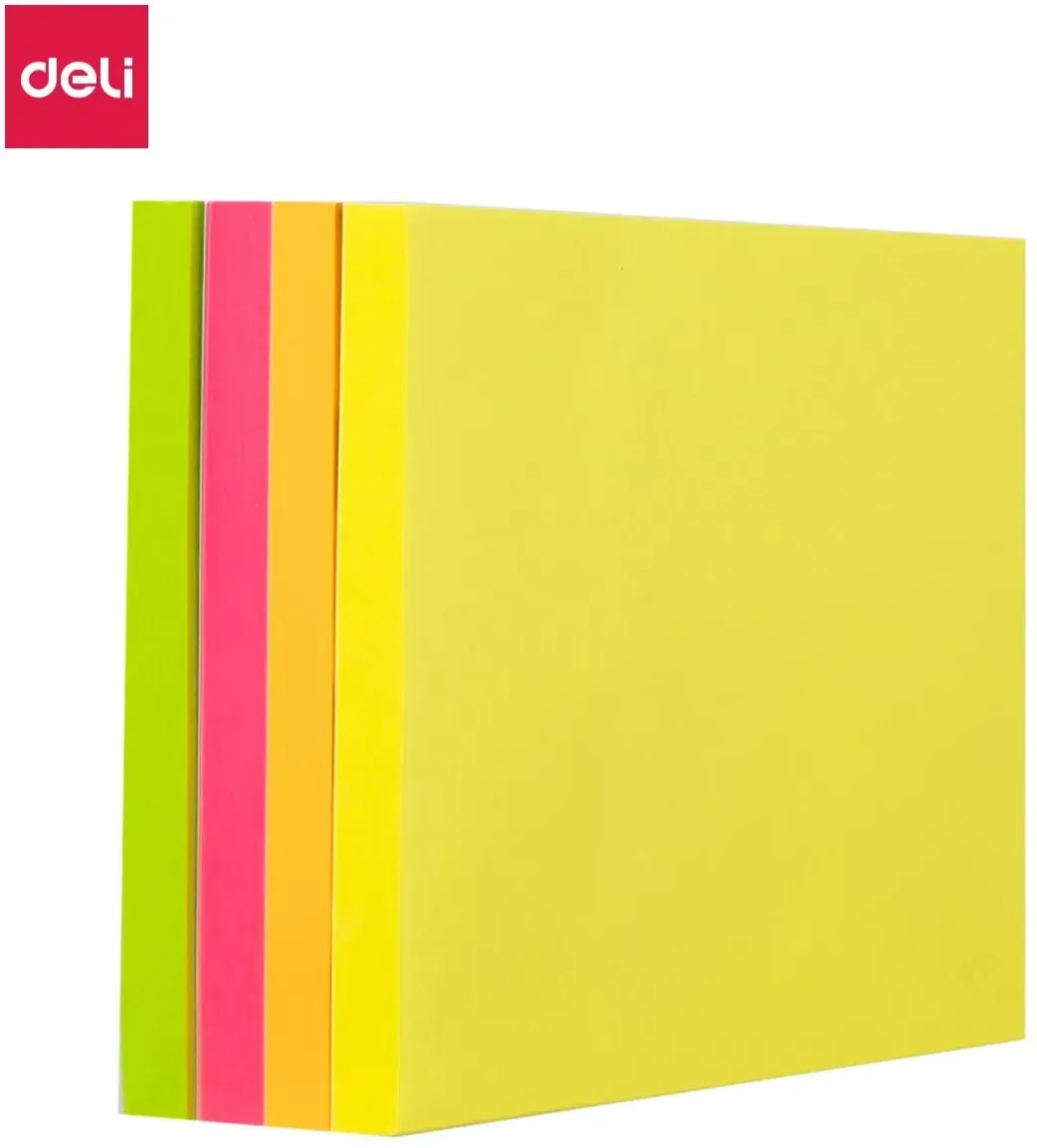 Deli EA03003 Selbstklebendes Etikett 100 Blätter Pink, Orange, Gelb, Rot, Grün