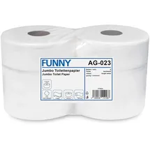 ReinigungsBerater Funny Jumbo - Toilettenpapier 2 lagig hochweiß, Durchmesser circa 28 cm, 1er Pack (1 x 6 Stück)