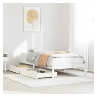 VidaXL Massivholzbett ohne Matratze Weiß 100x200 cm Kiefernholz