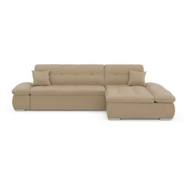 DOMO collection Eckcouch Kunstleder 3-Sitzer Braun