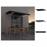 vidaXL Markise Manuell Einziehbar mit LED 400x350 cm Anthrazit