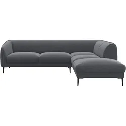Ecksofa FLEXLUX "Belle Designsofa, L-Form, B/T 268/209 cm", grau (soft grau), B:268cm H:74cm T:209cm, 100% Polyester, Sofas, Skandinavisches Design, In hochwertiger Verarbeitung