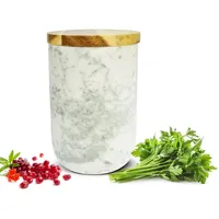 Sendez Vorratsdose 800ml mit Holzdeckel Gummidichtung Porzellan Vorratsbehälter Dose