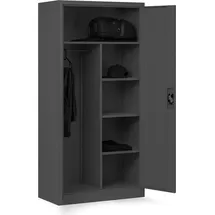 Jan Nowak Metallschrank C34 Aktenschrank Werkzeugschrank Umkleideschrank Spind Flügeltüren Kleiderstange Pulverbeschichtung Metall Abschließbar 185 cm x 90 45 Cm (h B x T: Anthrazit