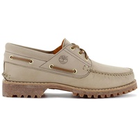 Timberland Authentics 3-Eye Classic Lug Boat Shoes - Herren Loafers Bootsschuhe Schuhe Leder Light-Brown TB0A5SQS185 , Größe: EU 44 US 10