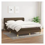 vidaXL Boxspringbett mit Matratze Dunkelbraun 140x200 cm Stoff