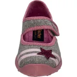 Fischer Markenschuh Fischer Kinder Hausschuh Mädchen Mary Jane Ballerina Glitzer Stern 632344, Größe:33 EU, Farbe:Grau - Grau - 33