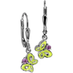 Paar Ohrhänger OSTSEE-SCHMUCK "Ostsee-Schmuck Ohrhänger Schmetterling Ohrhänger Schmetterling", gelb, Ohrringe, Damen, 22 x 6mm, Silber 925 (Sterlingsilber)