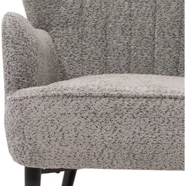 Mendler Lounge-Sessel HWC-K37 Chenille 75 x 80 x 75 cm grau mit Kissen