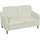 Homcom Sofa 2 Sitzer kleine Couch mit Sherpa-Fleece-Optik, Dick Gepolstert Polstersofa Modern 137 cm Doppelsofa mit Holzbeine für Wohnzimmer, Schlafzimmer, Cremeweiß
