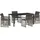 vidaXL Garten Essgruppe 5 pcs Grau Poly Rattan
