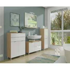 Germania Midischrank Mauresa Holzoptik Braun, Weiß Eiche 34 cm