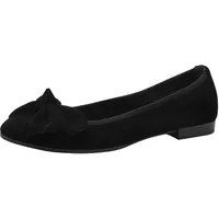 TAMARIS Damen Ballerina Leder flach, schwarz, 39 EU