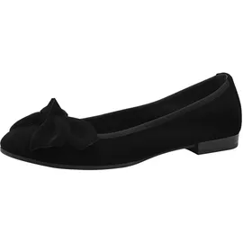 TAMARIS Damen Ballerina Leder flach, schwarz, 39 EU