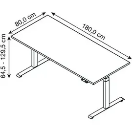 baselite Schreibtisch BaseLite Ahorn / Weiß