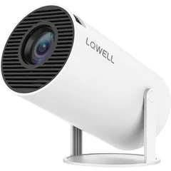 LQWELL Beamer, Mini Projektor, unterstützt BT5.0 mit 11.0 Android OS, Automatische Trapezkorrektur, 130-Zoll-Display, 4K Heimkino, hdmi, Weiß
