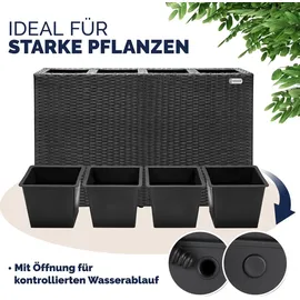 CASARIA Blumentopf 95 x 27 x 60 cm schwarz