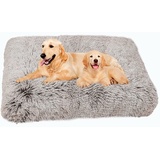 SOAI Flauschige Große Hundebett,65x48cm Langer Weiche Polsterung, Multifunktional Hundematte,Waschbar Hundekissen für Mittelgroße XXL Hunde