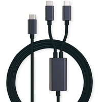 ROLINE USB Typ C Split-Ladekabel, C - 2x C, ST/ST, max. 100W, schwarz, 11028308