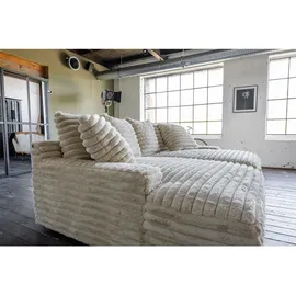 KAWOLA Big Sofa CADY Megacord cremeweiß - Grau