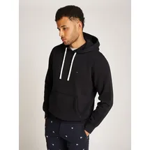 Tommy Hilfiger Herren Hoodie Essential Fleece Regular Fit, Schwarz (Black), L