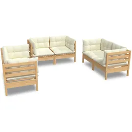 vidaXL Garten-Lounge-Set 6-tlg. beige Kiefer