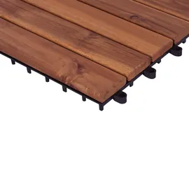 Beliani Terrassenfliese Akazienholz Braun 30 x 30 cm 10 St.