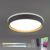 Paul Neuhaus Q-EMILIA LED-Deckenleuchte, grau/holz