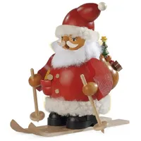 Müller GmbH Müller Erzgebirge Räuchermann klein Weihnachtsmann auf Skier 16 x 15 cm