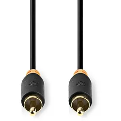 Nedis Digital-Audio-Kabel - RCA - RCA - Vergoldet - 2.00 m - Rund - PVC - Anthrazit - Box