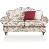 furn.design Sofa 2-Sitzer in mit Blumenmuster, Landhausstil, mit Bonell Federkern beige