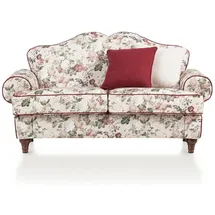 furn.design Sofa 2-Sitzer in mit Blumenmuster, Landhausstil, mit Bonell Federkern beige