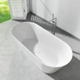 evineo ineo4 shape Freistehende Badewanne für individuelle Ab- und Überlaufsysteme L: 150 B: 75 cm, BE4019WH,