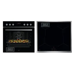 AEG Elektro-Herd-Set "HH24HSPI", A+ (A+++-D), schwarz, Herdsets, Hob2Hood, AirFry-Funktion