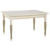 Casa Padrino Luxus Barock Esstisch Creme / Gold 130-330 x 100 x H. 77,5 cm - Ausziehbarer Küchentisch