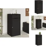 Vidaxl - Gartenschrank Schwarz 55x55x111 cm Poly Rattan - Outdoor-Schrank - Gartenschrank - Stauraum - Gartenorganisation - Rattan Gartenmöbel